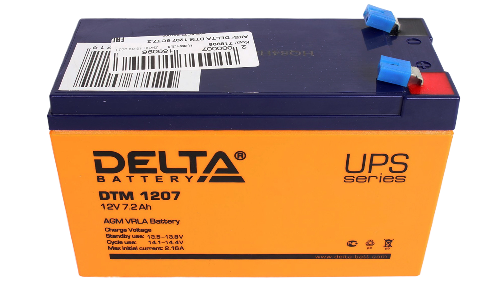 Аккумуляторная батарея 7 ач delta. Delta Battery DTM 1207 12в 7.2 а·ч. Аккумуляторная батарея для ИБП Delta DTM 1207. Аккумулятор Дельта ДТМ 1207. Аккумуляторная батарея Delta DTM 1207 12v 7.2Ah.