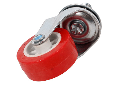 Колесо красное для мебели 38мм с болтом