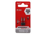 Бита Milwaukee SHOCKWAVE 1/4 torx TX10 25 мм (2 штуки)