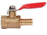 Кран шаровый F1/4 - штуцер под шланг 8мм ANROKEY