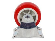 Колесо красное для мебели 50мм неповоротное
