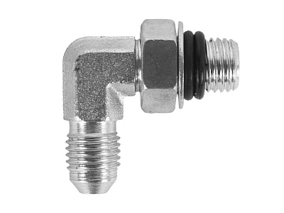 Угольник JIC 7/16 (Ш) UNF 7/16 (Ш) с контрогай №2