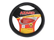 Оплетка на руль экокожа, вставки карбон, M, черная AZARD