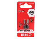 Бита Milwaukee SHOCKWAVE 1/4 шестигранная H4 25 мм (2 штуки)