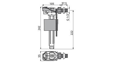 Арматура впускная AlcaPlast А150 1/2 боковая