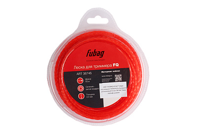 Леска для триммера FUBAG FQ витой квадрат 40 м x 2.4 мм