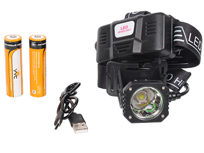 Фонарь налобный светодиодный АКБ USB 8102 YYC-8102-P90
