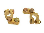 Клемма АКБ +/- латунь ЕВРО под М8 и дополнительным болтом комплект