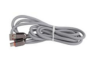 Кабель зарядный USB-Type-C 2м силикон серый