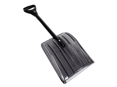 Лопата снеговая автомобильная 85х31х8см с черенком черная