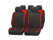 Авточехлы универсальные М черно-красная строчка 9 предметов PREMIER