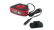 Тепловентилятор в прикуриватель 12V с фонарем черно-красный SKYWAY