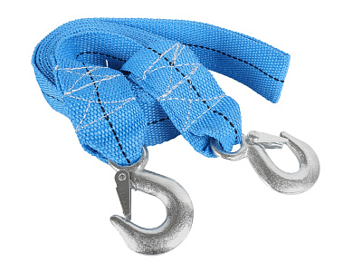 Трос буксировочный 5т 2 крюка ленточный