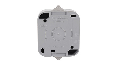 Розетка MAKEL накладная с з/к серая