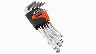 Набор ключей PRO шестигранных Г-образных 1.5-10мм удлинённые с шаром АвтоDело