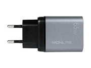 Адаптер СЗУ 1USB Type-C 3.1А 40W быстрая зарядка серая