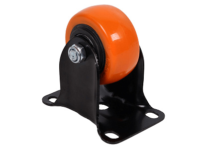 Колесо оранжевая резина 63.5мм неповоротное