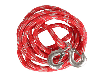 Трос буксировочный 7000кг длина 5м, плетёный шнур (с крюками) в чехле MEGAPOWER M-75705B PREMIUM