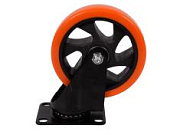 Колесо оранжевая резина 125мм поворотное