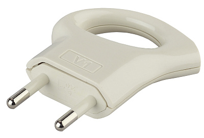 Вилка ЭРА б/з 6A с кольцом непрямой ввод белая