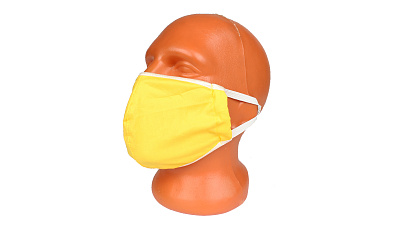 Маска лицевая многоразовая хлопок желтая/белая 1 штука