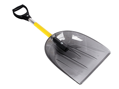 Лопата снеговая автомобильная 85х31х8см с алюминевым черенком черная