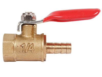 Кран шаровый F1/4 - штуцер под шланг 6мм ANROKEY