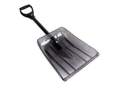 Лопата снеговая автомобильная 85х31х8см с черенком черная