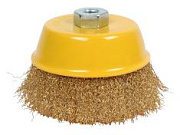 Щетка для УШМ ЭВРИКА 125 мм М14 латунированная стальная (чашка)