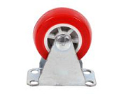 Колесо красное для мебели 38мм неповоротное