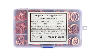 Набор шайб медных 5-20мм 280 предметов ANROKEY