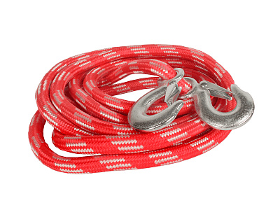 Трос буксировочный 7000кг длина 5м, плетёный шнур (с крюками) в чехле MEGAPOWER M-75705B PREMIUM