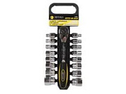 Набор головок ЭВРИКА торцевых с трещоткой 1/2 17 предметов