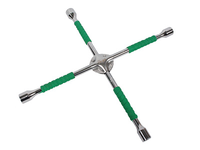 Ключ баллонный LIGE 17х19х21х23 мм крестовой с резиновыми рукоятками L-500 мм