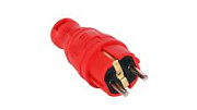 Вилка ЭРА IP44 каучук c/з 16A красная