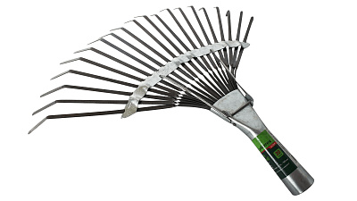 Грабли Сибтех веерные 20 зубьев без черенка оксидированные плоские 61778