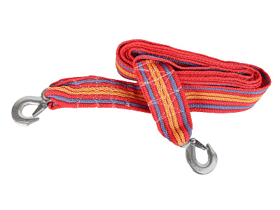 Трос буксировочный 5м 10т 2 крюка ленточный Богатырь