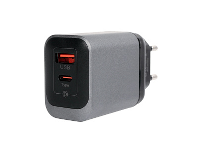Адаптер СЗУ 1USB Type-C 3.1А 40W быстрая зарядка серая