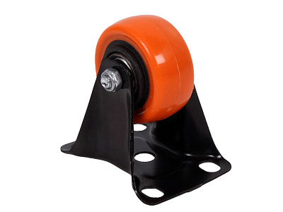 Колесо оранжевая резина 50мм неповоротное