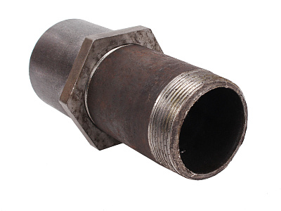 Сгон стальной Ду50 2 дюйма L-150мм с муфтой и контргайкой