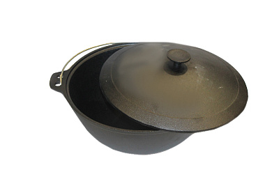 Казан чугунный 8л. с крышкой чугун и ручкой