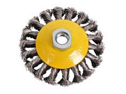 Щетка для УШМ ЭВРИКА 100 мм М14 стальная (тарель)