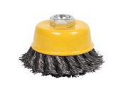 Щетка для УШМ ЭВРИКА 75 мм М14 стальная (чашка)