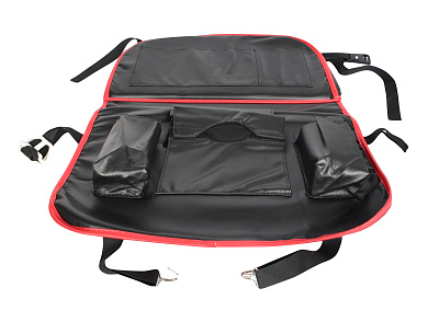 Органайзер на спинку сиденья кожаный с откидным столиком