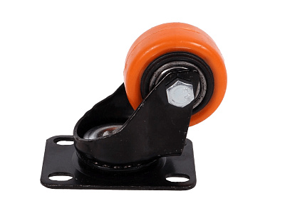 Колесо оранжевая резина 40мм поворотное