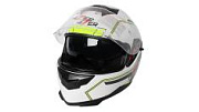 Шлем мото интеграл HIZER J5318-2 white/yelow XL