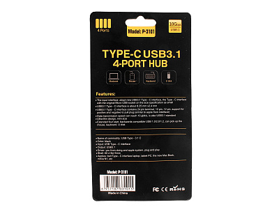 Переходник адаптер Type-C USB 3.1 4 порта