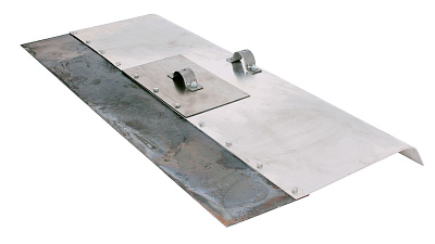 Лопата-движок алюминиевая однобортная 750х350х2мм 12см усиленная без черенка 150006 снеговая