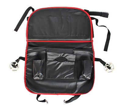 Органайзер на спинку сиденья кожаный с откидным столиком