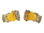 Головка соединительная тормозной системы прицепа ТСР 22мм комплект желтая (аналог WABCO) 400 604 328 0